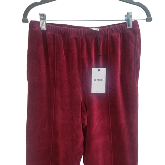 RE/DONE Burgundy Velour Flare Lunge Pants Size Small@❗SALE❗ - Picture 2 of 12